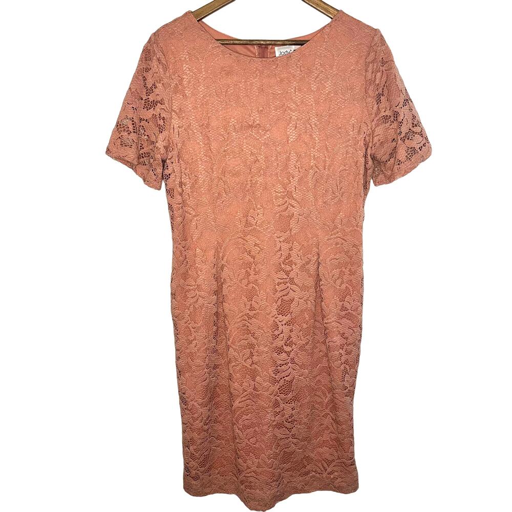 Jody California Vintage USA Pink Lace Shift‎ Dress XL